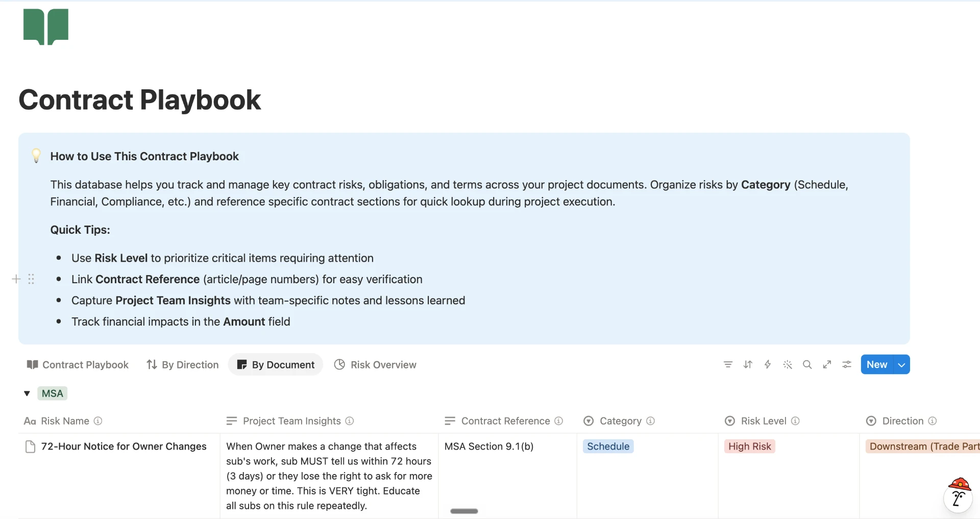 ProjectOS: Contract playbook