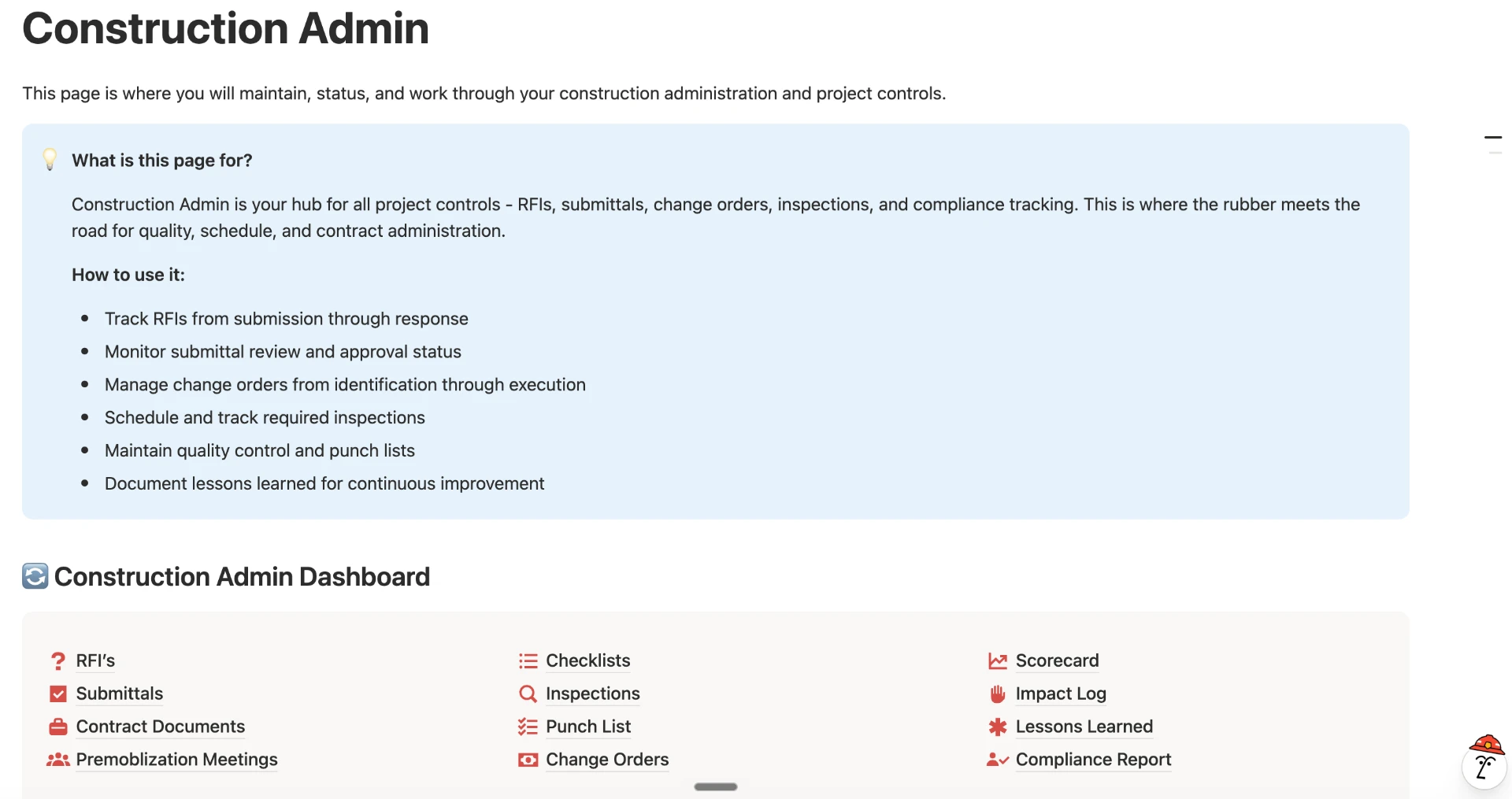 ProjectOS: Construction admin hub